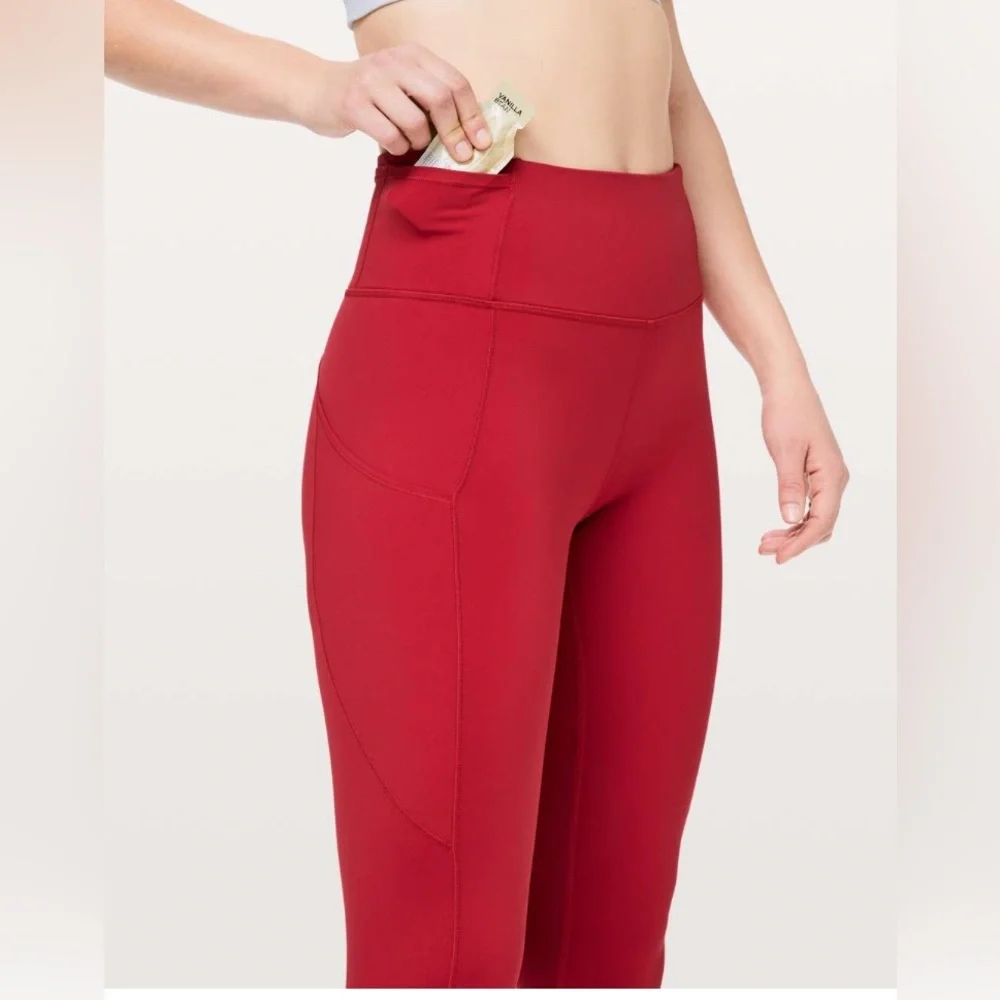 Lululemon | Fast & Free 7/8 Tight II Non-Reflective Nulux 25 True Red Plus SZ 14